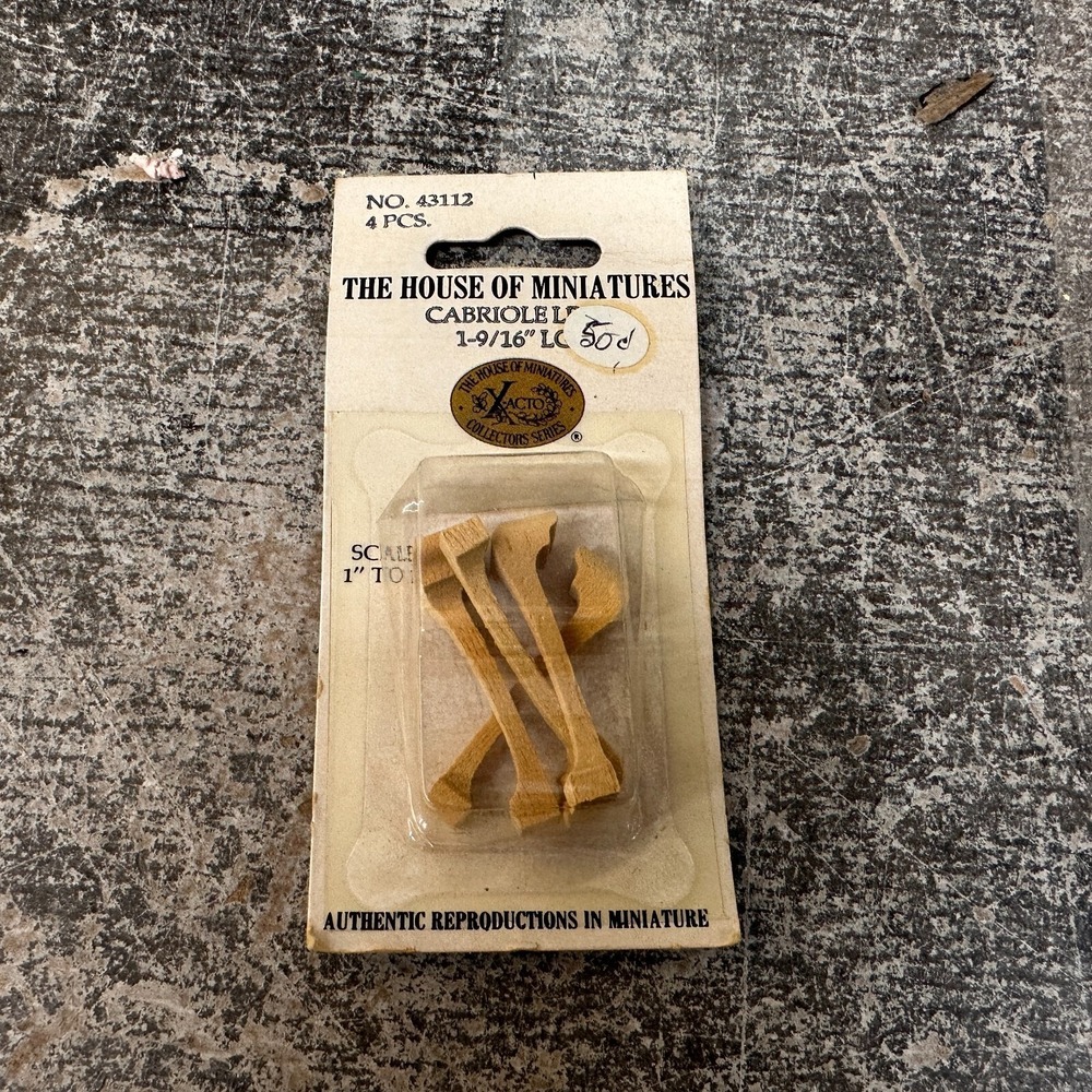 The House of Miniatures Dollhouse - Cabriole Legs 43112 - 1-9/16"LG - 4/Pk. 1:12